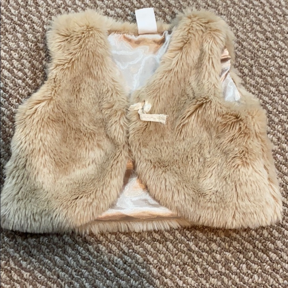H&M fur vest 9-12 months